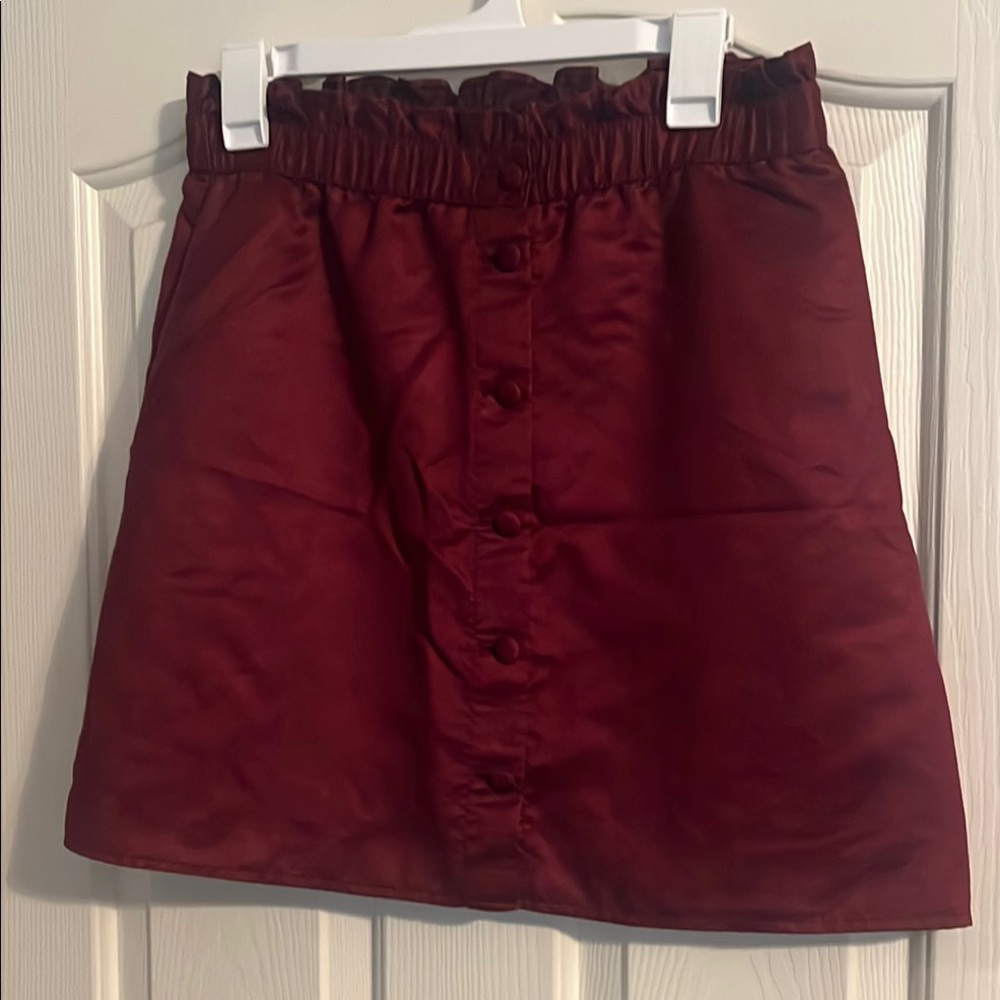 Divided Red Smocked Mini Skirt Casual